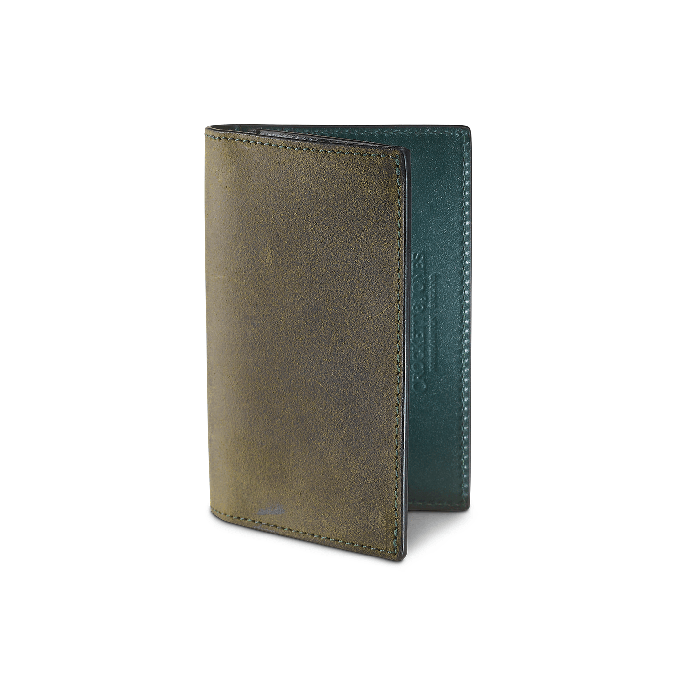 crockett & jones Folded Card Case Rough-Out Suede Green Rough-Out Suede