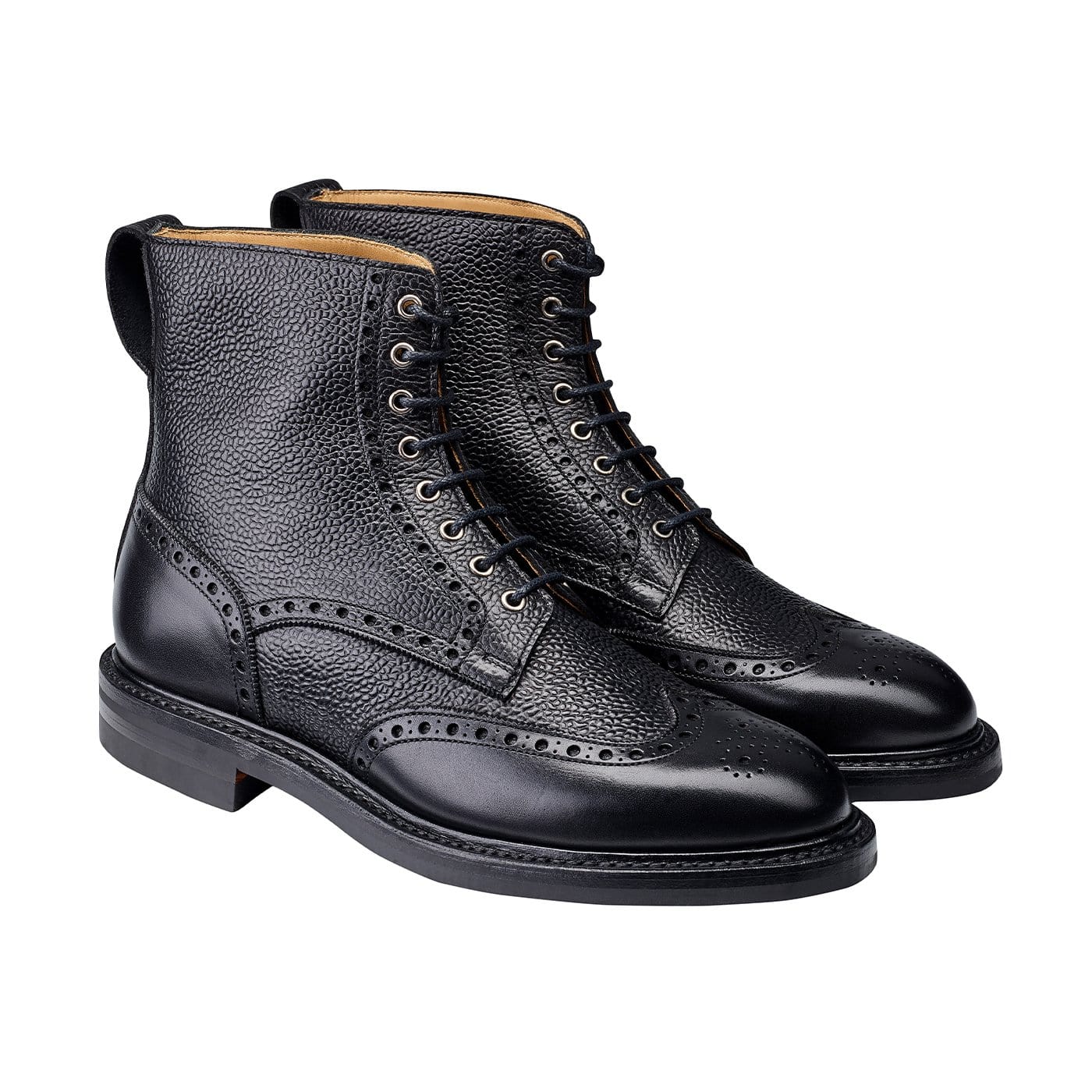 crockett & jones Grace 2 Black Calf & Scotch Grain