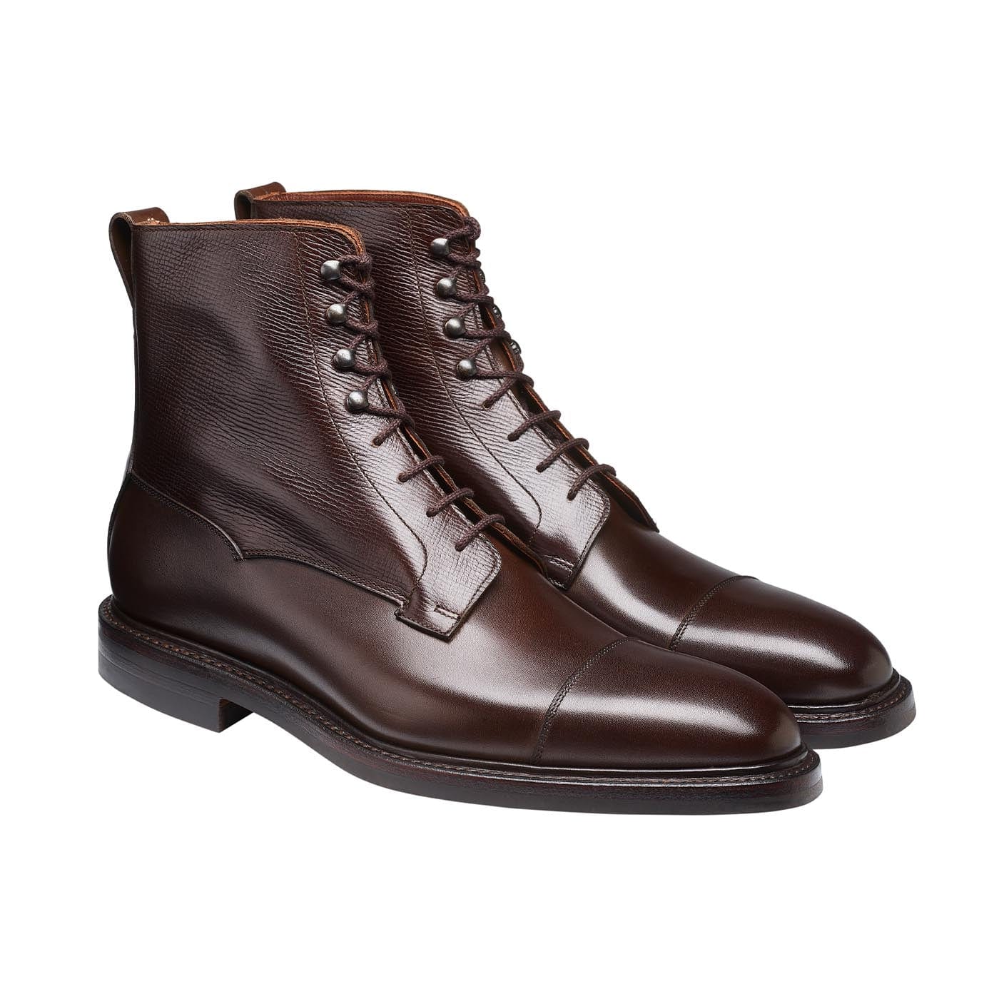 crockett & jones Perth Coffee Antique Calf & Dark Brown Willow Grain